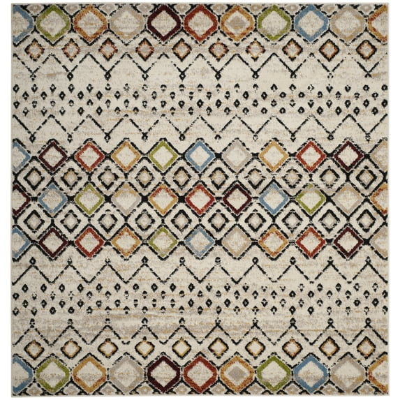 Safavieh Amsterdam Gladwin Geometric Area Rug, Ivory/Multi, 6'7" x 6'7" Square