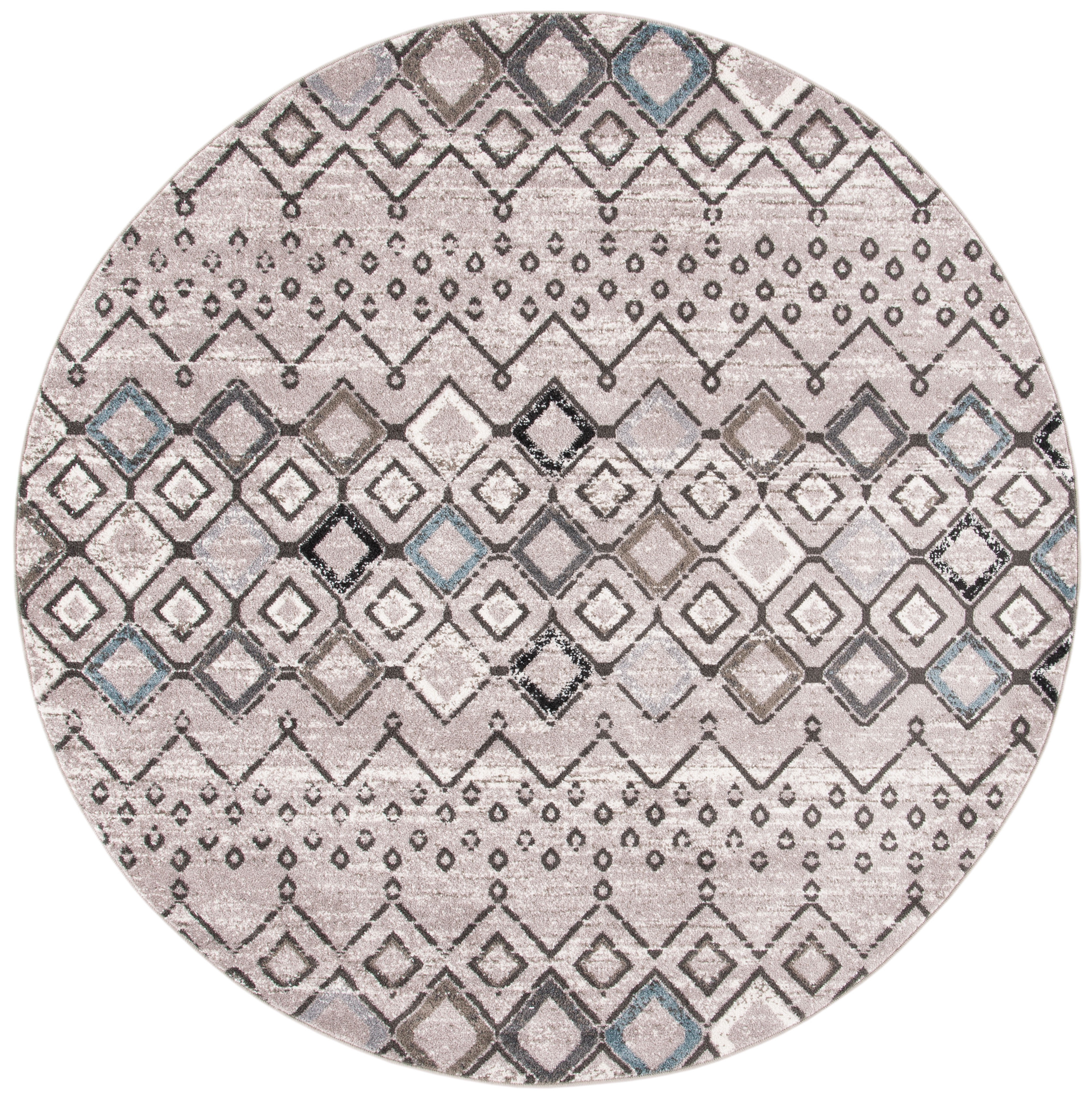 Safavieh Amsterdam Gladwin Geometric Area Rug, Light Grey/Brown, 3' x 3