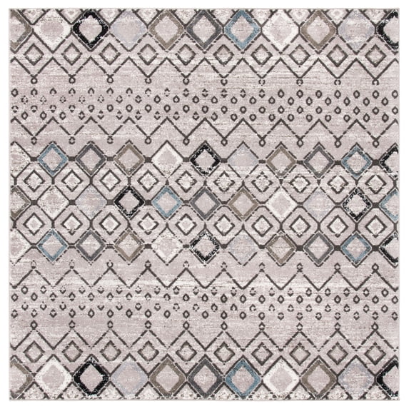 Safavieh Amsterdam Gladwin Geometric Area Rug, Light Grey/Brown, 9' x 9' Square