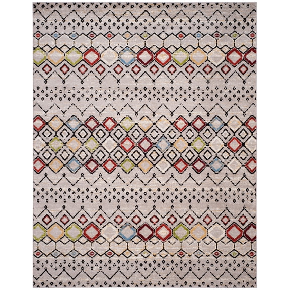 Safavieh Amsterdam Gladwin Geometric Area Rug, Light Grey/Multi, 9' x 12'