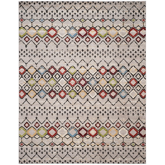Safavieh Amsterdam Gladwin Geometric Area Rug, Light Grey/Multi, 9' x 12'