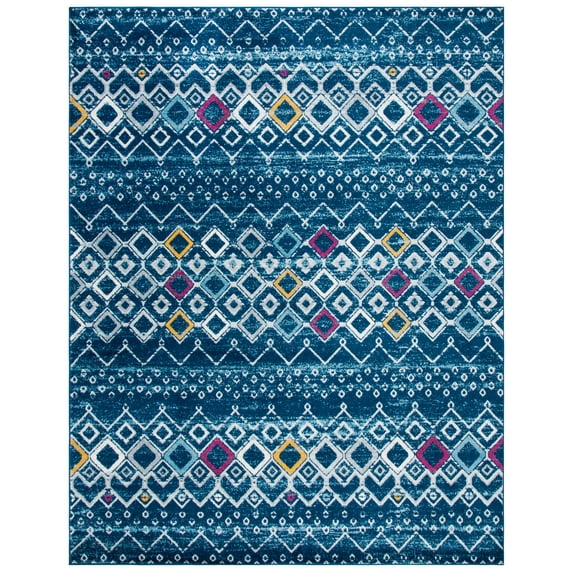 Safavieh Amsterdam Gladwin Geometric Area Rug, Navy/Turquoise, 10' x 14'