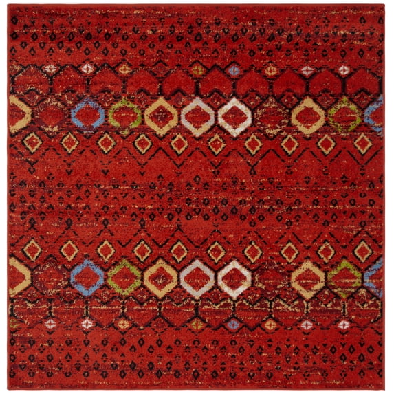 Safavieh Amsterdam Gladwin Geometric Area Rug, Terracotta/Multi, 3' x 3' Square