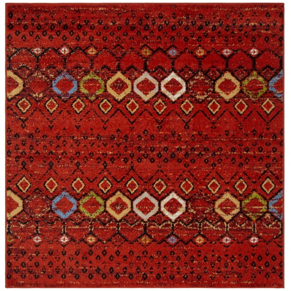 Safavieh Amsterdam Gladwin Geometric Area Rug, Terracotta/Multi, 5'1" x 5'1" Square