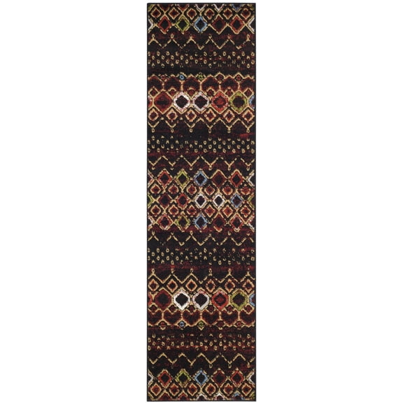Safavieh Amsterdam Gladwin Geometric Runner Rug, Black/Multi, 2'3" x 12'