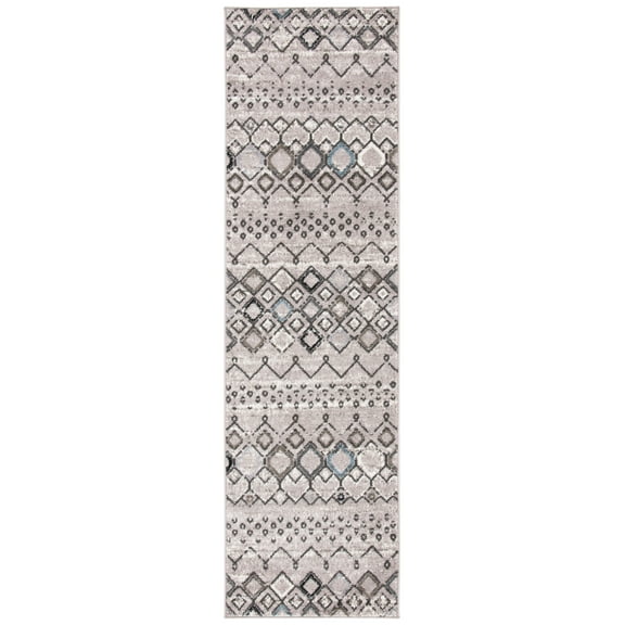 Safavieh Amsterdam Gladwin Geometric Runner Rug, Light Grey/Brown, 2'3" x 12'