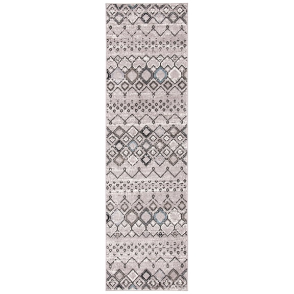 Safavieh Amsterdam Gladwin Geometric Runner Rug, Light Grey/Brown, 2'3" x 14'