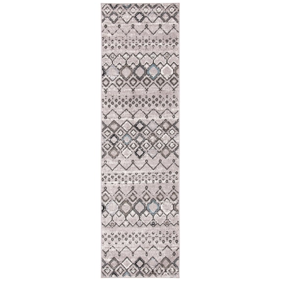 Safavieh Amsterdam Gladwin Geometric Runner Rug, Light Grey/Brown, 2'3" x 22'