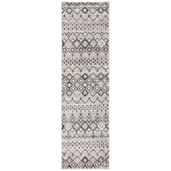 Safavieh Amsterdam Gladwin Geometric Runner Rug, Light Grey/Brown, 2'3" x 6'