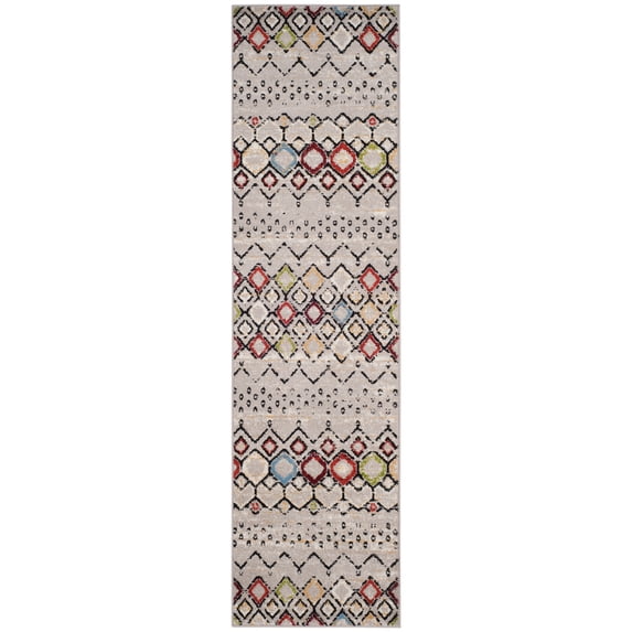 Safavieh Amsterdam Gladwin Geometric Runner Rug, Light Grey/Multi, 2'3" x 20'