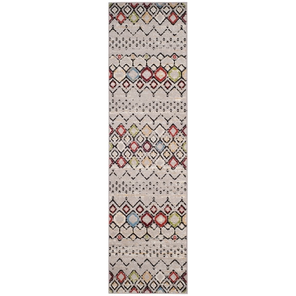 Safavieh Amsterdam Gladwin Geometric Runner Rug, Light Grey/Multi, 2'3" x 6'