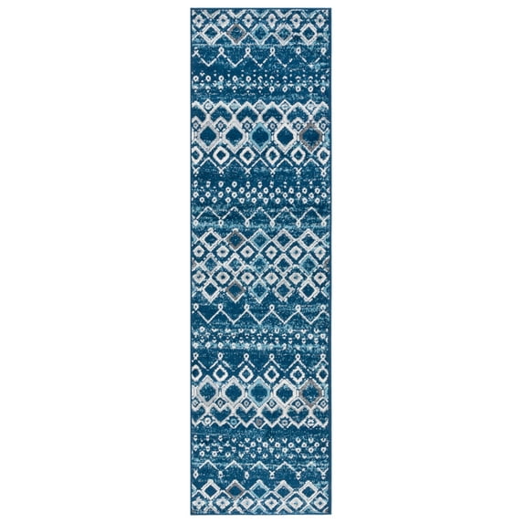 Safavieh Amsterdam Gladwin Geometric Runner Rug, Navy/Beige, 2'3" x 16'