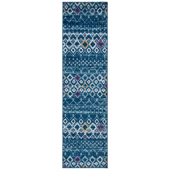Safavieh Amsterdam Gladwin Geometric Runner Rug, Navy/Turquoise, 2'3" x 10'