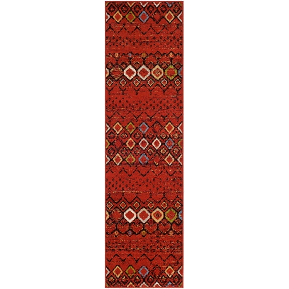 Safavieh Amsterdam Gladwin Geometric Runner Rug, Terracotta/Multi, 2'3" x 20'