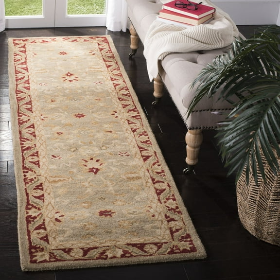 Safavieh Anatolia Spencer Traditional Wool Runner Rug, Light Green/Red, 2'3" x 8'