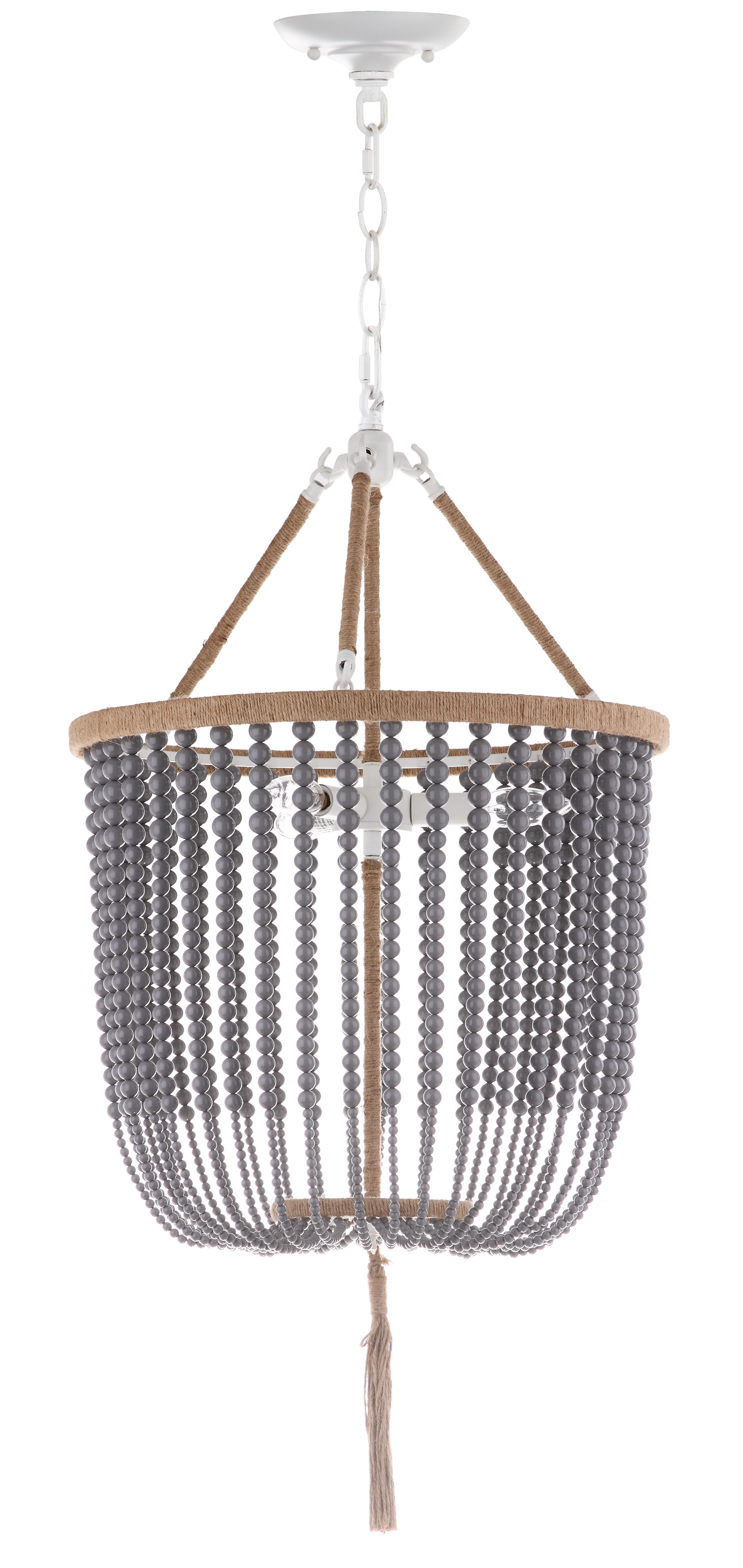 Angie 18" Grey Acrylic Beaded Pendant Light