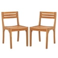 thumbnail image 1 of Safavieh Anna Wood Outdoor Dining Side Chairs - Set of 2, Natural, 1 of 12