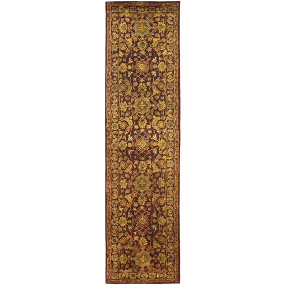 Safavieh Antiquity 2'3" X 10' Hand Tufted Wool Rug in Wine and Gold