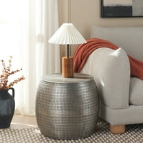 Safavieh Apoline Modern Metal Round End Table, Silver