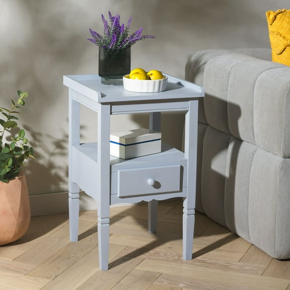 Safavieh Araminta Traditional Wood End Table, Winter Sky