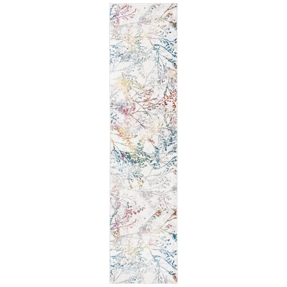 SAFAVIEH Aria Rebecca Floral Runner Rug, Ivory/Blue, 2' x 6'