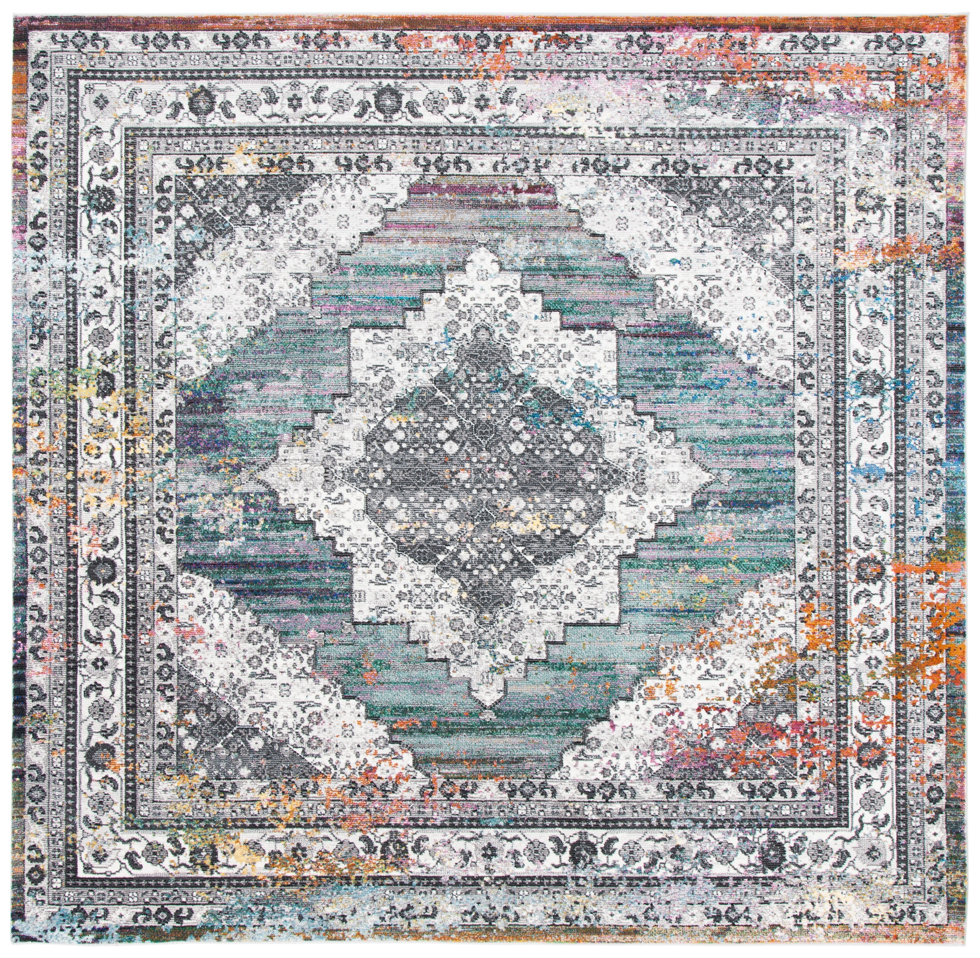 Safavieh  Aria Eilish Vintage Rug 6'5" x 6'5" Square 6' Square Indoor Living Room, Bedroom, Dining Room Square