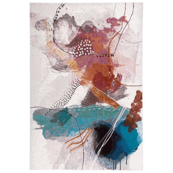 Safavieh Aria Fraida Modern Abstract Rug 4' x 6' 4' x 6' Indoor Living Room,Bedroom,Dining Room Rectangle