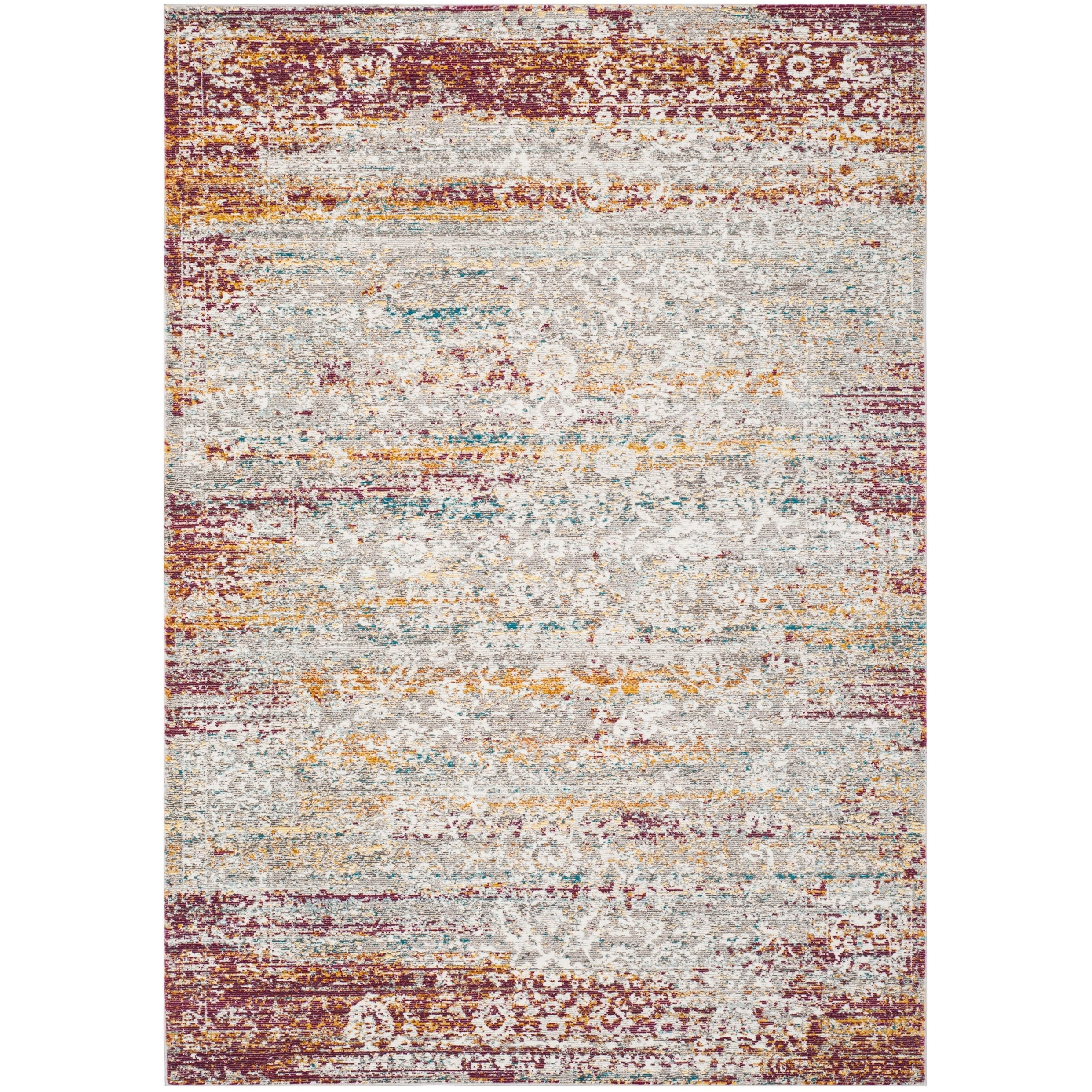 Handmade Red and Creme Synthetic 4' x 6' Area Rug
