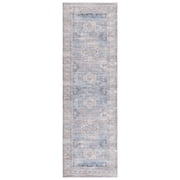 SAFAVIEH Arizona Fowler Abstract Machine Washable Runner Rug, Blue/Grey, 2'6" x 8'
