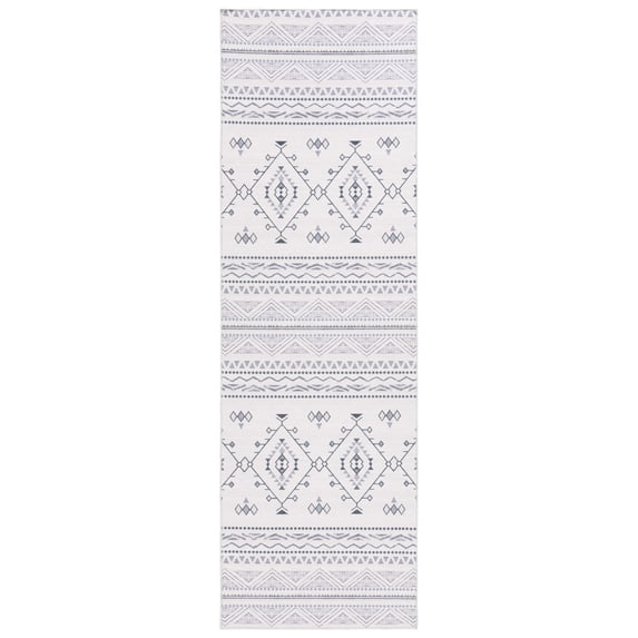 SAFAVIEH Arizona Dervla Geometric Machine Washable Runner Rug, Beige/Charcoal, 2'6" x 8'