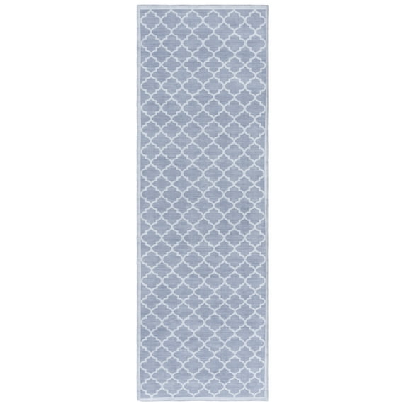 SAFAVIEH Arizona Shevon Trellis Polyester Machine Washable Runner Rug, Gray/Ivory, 2'6" x 8'
