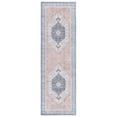 thumbnail image 1 of SAFAVIEH Arizona Kade Medallion Polyester Machine Washable Runner Rug, Rust/Aqua, 2'6" x 8', 1 of 10