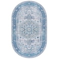 thumbnail image 1 of SAFAVIEH Arizona Merrilyn Oriental Machine Washable Area Rug, Beige/Blue, 5' x 8' Oval, 1 of 13