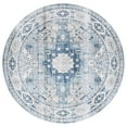 thumbnail image 1 of Safavieh Arizona 6'-0" X 6'-0" Round Polyester Power Loomed Rug In Beige/ Aqua, 1 of 7