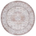 thumbnail image 1 of SAFAVIEH Arizona Tayler Medallion Polyester Machine Washable Area Rug, Beige/Rust, 6' x 6' Round, 1 of 10