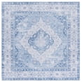 thumbnail image 1 of SAFAVIEH Arizona Melinda Medallion Polyester Machine Washable Area Rug, Light Blue/Blue, 6' x 6' Square, 1 of 12