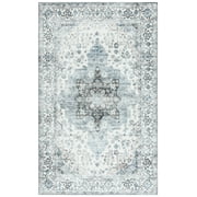 Safavieh Arizona 8'-0" X 10'-0" Polyester Power Loomed Rug In Ivory / Blue