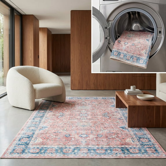 Safavieh Arizona 8'-0" X 10'-0" Polyester Power Loomed Rug In Rust / Aqua