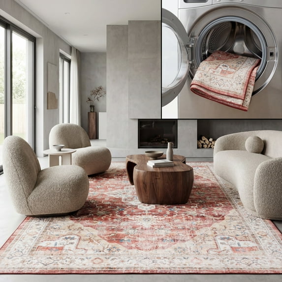 Safavieh Arizona 8'-0" X 10'-0" Polyester Power Loomed Rug In Rust / Gold