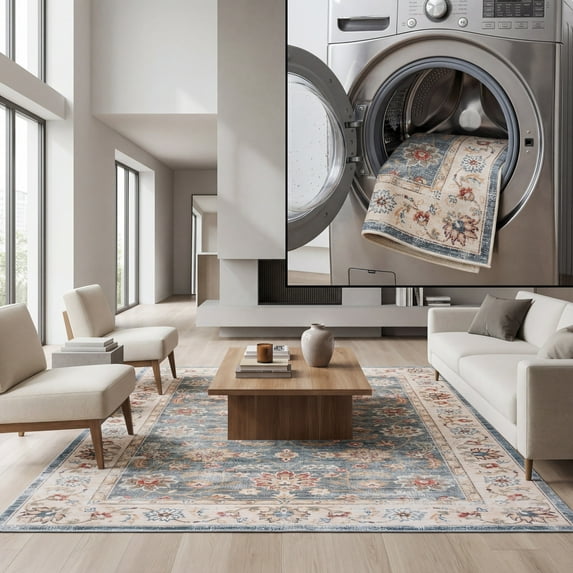 Safavieh Arizona 8'-0" X 8'-0" Polyester Power Loomed Rug In Green And Beige