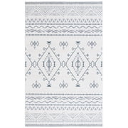 Safavieh Arizona 8'-0" x 10'-0" Polyester Power Loomed Rug in Beige / Charcoal