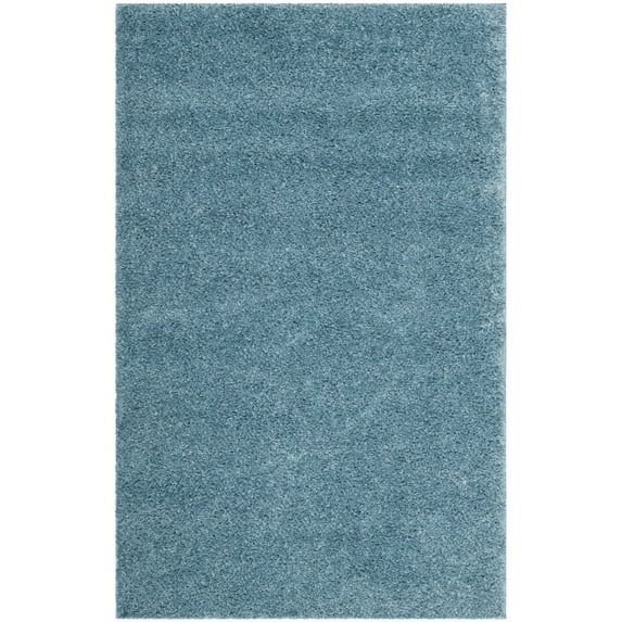 Safavieh Arizona Shag Collection Southwestern Runner Rug-Color:Aqua,Shape:Small Rectangle,Size:3' x 5'