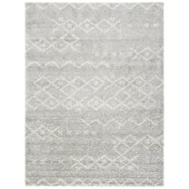 SAFAVIEH Arizona Theobald Geometric Shag Area Rug, Grey/Ivory, 9' x 12'