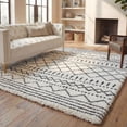 thumbnail image 1 of Safavieh Arizona Teagan Geometric Shag Area Rug, Ivory/Black, 6' x 8', 1 of 14
