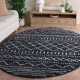 thumbnail image 1 of Safavieh Arizona Teagan Geometric Shag Area Rug, Slate Blue/Ivory, 6' x 8' Oval, 1 of 13