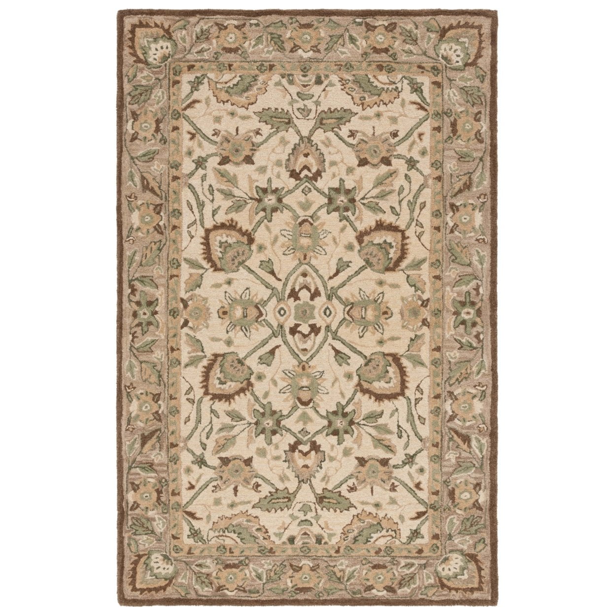 Ivory Beige 54'' Washable Tufted Shag Rug, Synthetic Easy Care
