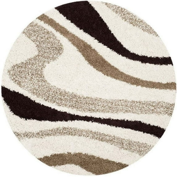 Safavieh Art Shag Ivory Shag Rug - Round 5'