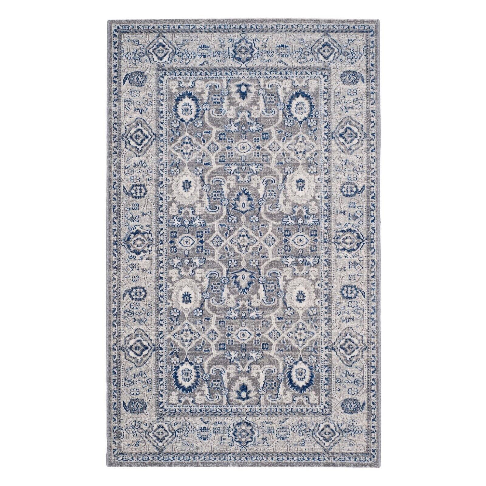 Artisan Gray and Silver Rectangular Synthetic Rug 5'-1" x 7'-6"