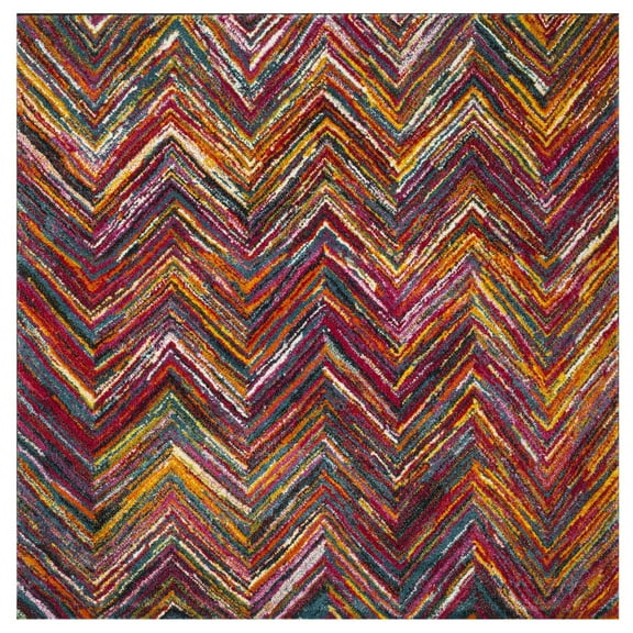 Safavieh  Aruba Reba Boho Abstract Rug 6'7" x  6'7" 8' Square,6' Square Indoor Living Room,Bedroom,Dining Room Square