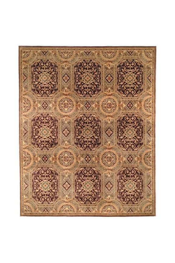 Asian Hand-knotted Royalty Beige Wool Rug Tan 4' x 6' Handmade 4' x 6' Indoor Dining Room Rectangle